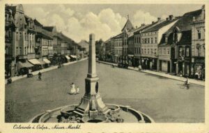 Przedwojenne zdjęcie Neuer Markt (obecnie plac 1000-lecia) w Ostródzie